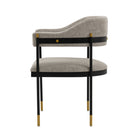 Manhattan Comfort Lia 24.8" Modern Chenille Upholstered Dining Armchair - Stone-Inner Seat Depth: 20.47 in. Seat Height: 18.7 in. Inner Seat Width: 23.23 in