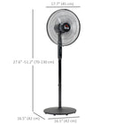 HOMCOM 51" H Pedestal Fan with Tilted Head and Timer for Bedroom - Black-18-hour timer allows you to schedule the cooling cycle while saving energy 