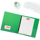 JAM Paper - Classeur en plastique de 2 -5 cm - vert - 3 anneaux-Ce porte-documents est un incontournable pour tous vos projets, devoirs, mémos, travaux scolaires et tout autre document important qui doit être conservé en sécurité.