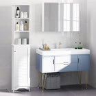 HOMCOM Tall Bathroom Cabinet with Adjustable Shelves - White-Great for your bathroom, living-room or office