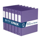 Davis Group Premium Economy Binder - Round Ring - 1.5" - Purple - 6 Pack-3 Ring Binder