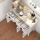 HOMCOM 39.4" L Sideboard Buffet Cabinet with Storage - White-Anti-tip kits ensure user safety