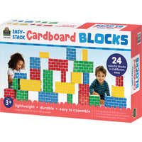 Teacher Created Resources - Blocs en carton à empiler facilement - Ensemble de 24 pièces-Construisez un monde de plaisir avec des blocs de construction conçus pour inspirer des heures infinies de jeu imaginatif