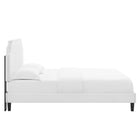 Modway - Sienna Lit plateforme complet en velours haute performance avec pieds en bois noir - Blanc-Assemblée requise