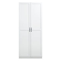 Manhattan Comfort Cornelia 29.61" Modern 7-Shelf Storage Closet - White-Modern Free Standing Wardrobe Closet with 7 Storage Compartments for Bedroom and Storage Use