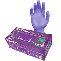 Ronco Blurite Nitrile Gloves - Purple - Large - 100 Pack-Purple