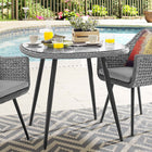 Modway Endeavor 36" Outdoor Patio Wicker Rattan Dining Table - Grey-Synthetic PE Wicker Rattan
