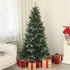 HOMCOM 6' Snow-Flocked Artificial Christmas Tree with 850 Branch Tips - Green-Integrally formed branches ensure a realistic tree look 