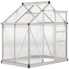Outsunny - serre en polycarbonate - 6 pi x 4 pi x 6,6 pi - argent-Alliage d'aluminium de haute qualité et panneau en PC dans une construction solide  
