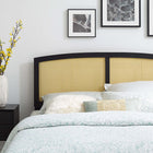 Modway Halcyon Cane Full Headboard - Black-Woven Cane Rattan