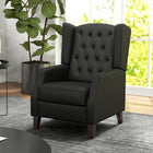 HOMCOM - Fauteuil d’appoint en similicuir avec pieds en bois - rembourrage épais pour salon - noir-Un rembourrage en mousse épaisse sur toute la surface avec des ressorts à l’intérieur pour un confort optimal  
