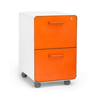 Poppin Stow 2-Drawer File Cabinet - White/Orange-2 keys and 1 lock secure both drawers