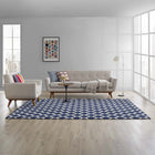 Modway Lida Moroccan Trellis Area Rug - 8 ft W x 10 ft L - Navy/Ivory-Tight Low Pile Weave