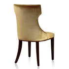 Manhattan Comfort Reine 19.7" Traditional Velvet Upholstered Dining Chairs - Antique Gold and Walnut - Set of 2-Delivered to you Fully Assembled! No Assembly Required