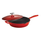 Tramontina - Poêle en fonte émaillée de 10 po Series 1000 avec couvercle – Rouge gradué-Finition vibrante et dégradée pour une présentation élégante de la cuisinière à la table