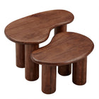 Modway Hackney Mango Wood Nesting Coffee Table Set - Walnut - Set of 2-8