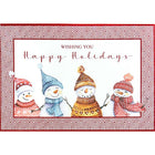 Mill Brook Studio Christmas Greeting Cards/Envelopes - 5-3/8" x 7-3/4" - Happy Holidays: Happy Snowmen - 18 Pack-Card shop quality greeting cards