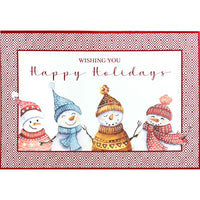 Mill Brook Studio Christmas Greeting Cards/Envelopes - 5-3/8" x 7-3/4" - Happy Holidays: Happy Snowmen - 18 Pack-Card shop quality greeting cards