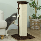 PawHut 32" Cat Scratching Post with Sisal Teasing Ball - Brown-Large size for cats to stretch well and have more room to scratch 