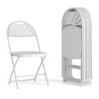 Flash Furniture – Chaise pliante série HERCULES en plastique, capacité de 800 lb, dossier à palmette ajourée, blanc, 8/paquet-Ensemble de 8 chaises pliantes en plastique blanc