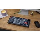 Keychron V1 Max RGB Wireless Mechanical Keyboard - Brown Switch - 75% Layout with Knob - Carbon Black-Multi-Device Compatibility: Tailored for both Mac and Windows users, the V1 Max comes with customizable keycaps for each system, allowing you to save two different layouts directly on the keyboard.