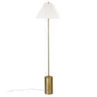 Hudson&Canal Somerset 64" Tall Floor Lamp with Empire Fabric Shade - Brass/White-Paired with a white empire fabric shade