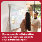 TRU RED - Tableau blanc magnétique incurvé ergonomique en verre à effacement sec - 48 po x 36 po-36 long. po (122 cm) x 36 larg. po (90,7 cm) 