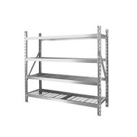 Hardware Machinery - Étagère de rangement robuste en acier pour garage - Argent-Construction en acier robuste pour une solidité et une durabilité maximales