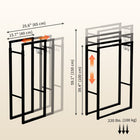 Outsunny - Support à bois de chauffage réglable- rack de rangement en acier pour bois- extérieur intérieur-Comprend quatre crochets en S pour suspendre facilement les accessoires 