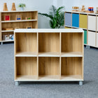 Beleduc Furniture - étagère en bois Napoli -de rangement pour compartiment de classe à 6 cubes - naturel-Construction en contreplaqué durable, conçue pour résister à l'usure quotidienne.