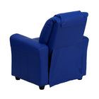 Flash Furniture – Fauteuil inclinable pour enfants en vinyle contemporain avec porte-gobelet et appuie-tête, bleu-Dossier rembourré en peluche