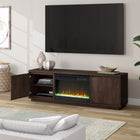 Hudson&Canal Presque TV Stand with 26" Crystal Fireplace for TV's up to 75" - Satin Walnut-Product Dimensions: 15.5" L x 68" W x 22" H