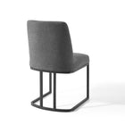 Modway Amplify Sled Base Upholstered Fabric Dining Side Chair - Black/Charcoal-9
