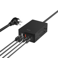 Kopplen - Station de charge 6-en-1 65W avec ports USB-A/USB-C et prise secteur-Connectivité polyvalente : Deux ports USB-A, deux ports USB-C et deux prises d’alimentation offrent de nombreuses options pour connecter et charger plusieurs appareils simultanément