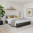 Nexera 3-Drawer Storage Bed Frame - Full Size - Bark Grey-Designed and made in Canada with CARB II/FSC Certified particle board and MDF materials.  Ships in 24-48H from order date. Assembly required