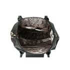 Karla Hanson® - Sac à provisions pliable Millie pour femmes, motif rose, rabat en similicuir noir-Pochette à glissière à l'intérieur