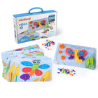 Miniland Pegs 3/8" - 6 Pattern Cards - 180 Pegs-Quality peg learning sets are one of the best ways to engage your children in fine motor development, constructions skills and problem solving