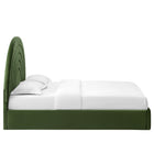 Modway Solana Arched Performance Velvet Queen Platform Bed - Moss Green-Plinth Base