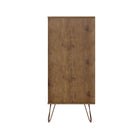 Manhattan Comfort Rockefeller Mid-Century Modern Tall Dresser and Nightstand Set - Nature/Rose Pink-21.57" L x 35.31" W x 44.57" H