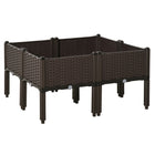 Outsunny 4-Piece Raised Garden Bed - 15.7" x 15.7" x 17.3"-PP material is durable and lightweight, will not be deteriorated by the weather   