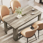 HOMCOM 63" Modern Dining Table with Wood Effect - Grey-Easy assembly required