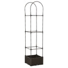 Outsunny Raised Garden Bed with Tomato Planter Cage-Composed with the elevated garden bed and flower climbing frame on top