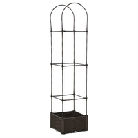 Outsunny Raised Garden Bed with Tomato Planter Cage-Composed with the elevated garden bed and flower climbing frame on top