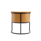 Manhattan Comfort Cosmopolitan 24" Mid-Century Modern Faux Leather Upholstered Dining Chair - Saddle and Black - Set of 2-24.02" L x 23" W x 25.98" H