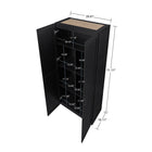 Manhattan Comfort Cornelia 29.61" Modern 7-Shelf Storage Closet - Black-Includes 1 Wide Fixed Upper Shelf and 6 Adjustable Shelves
