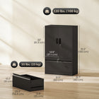 HOMCOM - Armoire de rangement en métal avec serrures - noir-Fabriqué en acier revêtu par poudre, supportant jusqu’à 220 lb (100 kg) 