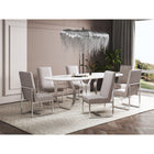 Manhattan Comfort - Lot de 2 chaises de salle à manger modernes Element 19,68 po en velours capitonné - Champagne-Base en acier inoxydable pour design industriel ouvert avec finition chromée