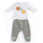Miniland Gender Neutral Doll 2-Piece Pajama Set in Gray for 15" Dolls-Perfect accessory for 15" dolls