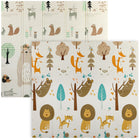 Qaba - Tapis de jeu pour bébé 77 po L x 69 po l - tapis de ramper pliable double face extra large - thème animal-Tapis de jeu pour bébé à thème animalier double face éveille la curiosité et l'apprentissage 