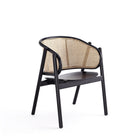 Manhattan Comfort Versailles 23.62" Industry Chic Accent Armchair - Black and Natural Cane-Modern - Industry Chic Cane Accent Chair Perfect for Living and Dining Room Use